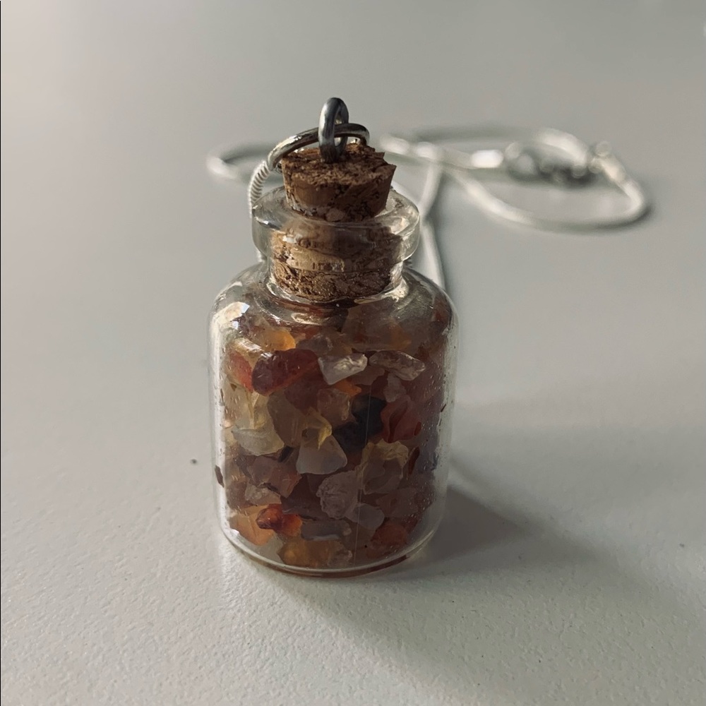 Carnelian jar necklace
